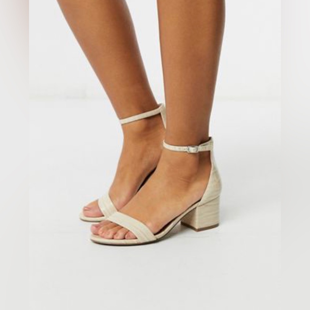IRENEE STRAPPY BLOCK HEELED SANDAL IN BONE CROC-BEIGE